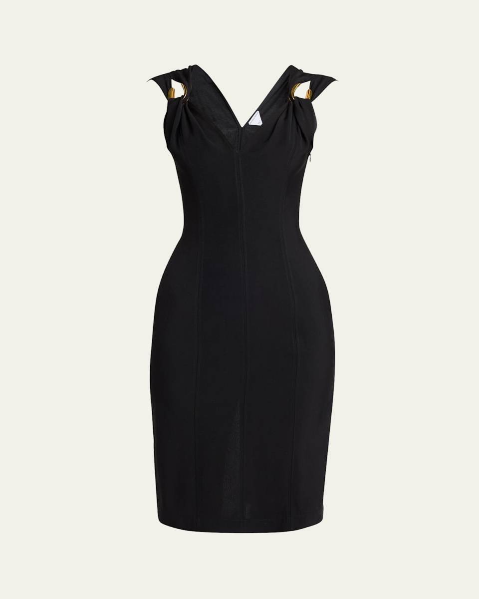Buckle Sleeveless Grainy Viscose Linen Dress